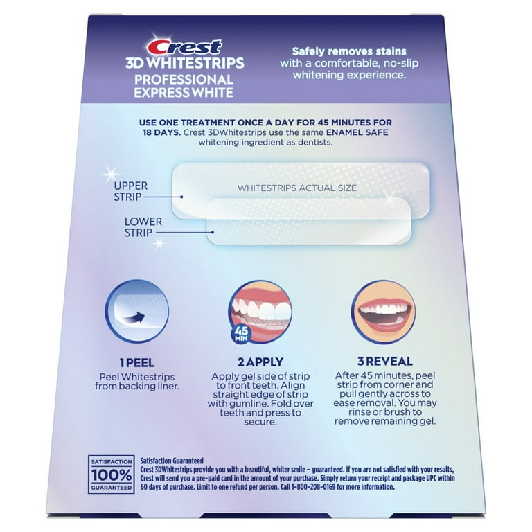 【タイムセール】クレスト　crest whitening Crest 3DWhitestrips Professional Bright, Enamel-Safe, No