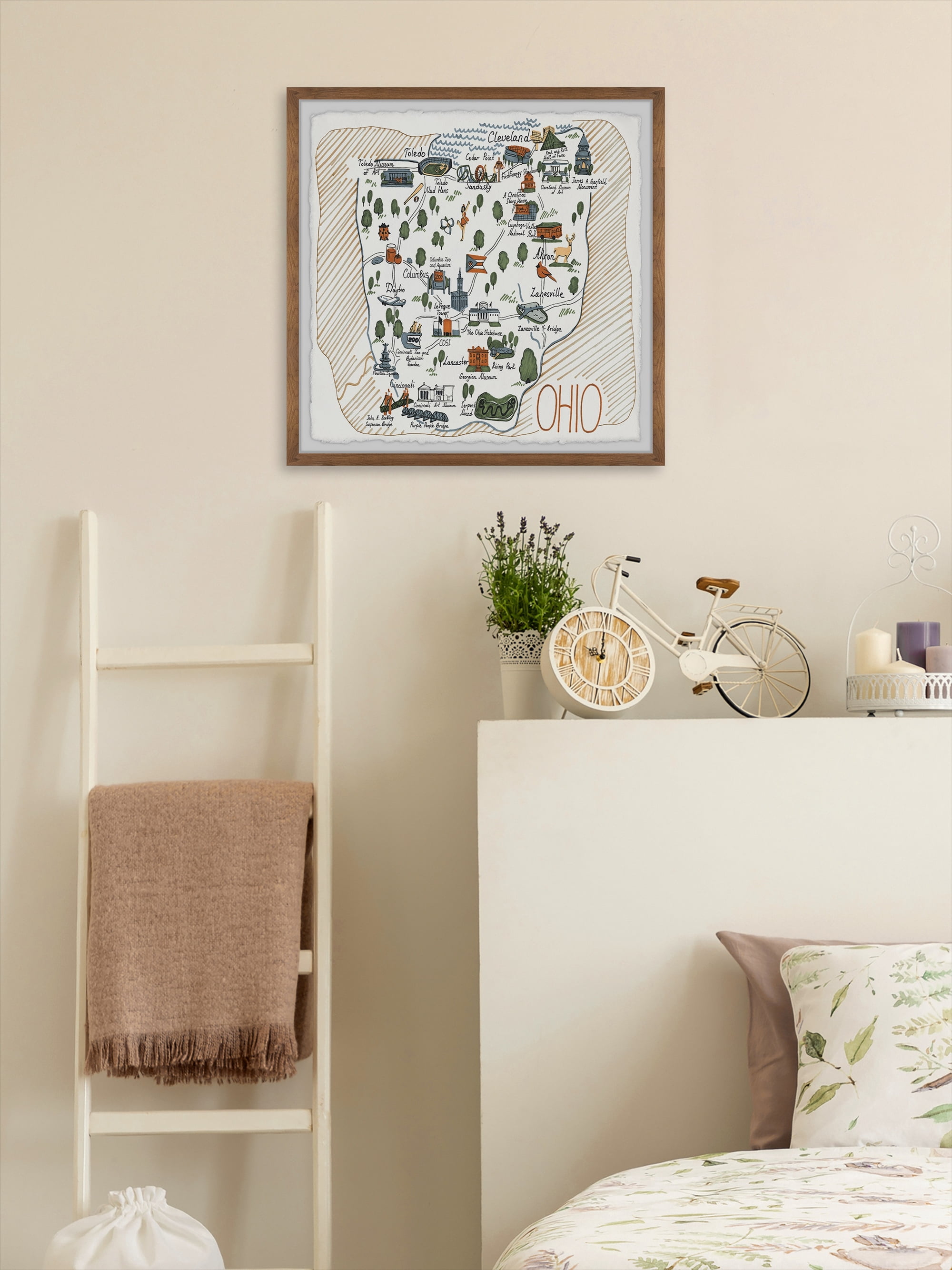 Marmont Hill Ohio Landmark Framed Wall Art