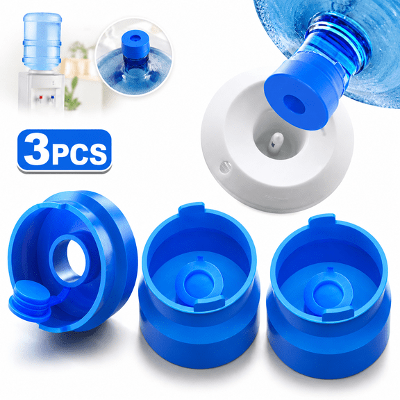 3 and 5 Gallon Water Jug Cap, Reusable Food Grade Silicone Replacement Cap for 55mm Water Bottle Dispenser Caps, Non Spill Bottle Water Dispenser Cap - pack of 3