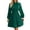Green, variant on Spring Summer Dresses for Women Elegant Bow Neck Solid Color Long Sleeve Tie Waist Ruffle Hem Pleated Midi Dress Soft Comfy Pure Casual Frock S