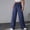 Navy, variant on Women's Cargo Pants High Waisted Straight-leg Pants Baggy Trousers with Multi-pocket Black L(L)