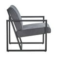 thumbnail image 4 of Modern Accent Chair, Steel Armchair Lounge Living Room Chair, Single Sofa Comfy Reading Armchair for Dining Bedroom Living Room, Upholstered Cozy Side Sofa Chair Relaxing Seating, Grey-Leather, 4 of 7