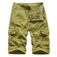 thumbnail image 2 of HOOMEUMY Mens Cargo Shorts Relaxed Fit Chino Shorts Classic Trendy Solid Color Outdoor Work Pants Knee Length Summer Hiking Shorts with Pockets Khaki XXL, 2 of 3