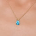 thumbnail image 3 of Gem Stone King 10K Yellow Gold Swiss Blue Topaz Pendant Necklace for Women | 3.73 Cttw | Gemstone November Birthstone | Pear Shape 12X8MM | With 18 inch Chain, 3 of 6