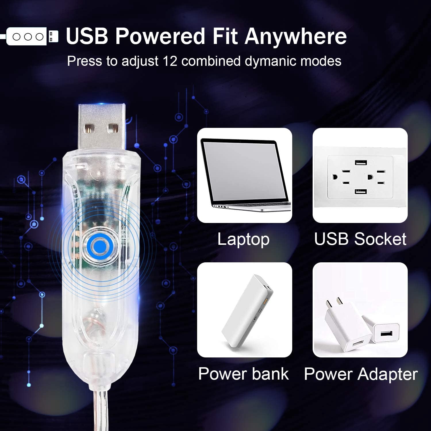 Color-Changing USB-Powered 200 LED Fairy Lights With Remote Control