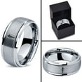 thumbnail image 4 of Miniatures Tungsten Gamer Stackable Rings Grey Wedding Ring Set Gifts for Dads Mothers Jewelry, 4 of 7