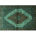 thumbnail image 1 of Ahgly Company Indoor Rectangle Persian Turquoise Blue Traditional Area Rugs, 7' x 10', 1 of 4