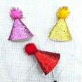 thumbnail image 4 of 10 Counts glitter mini party hat set - Adjustable elastic band mini cone hats, suitable for puppies, plush toys, cupcake decorations (0.9 x 1.9 inches, 10 colours ), 4 of 10