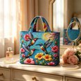 thumbnail image 5 of ZhangC Hummingbird Quilted Tote Bag for Women, 15.8x16.9 Inch Large Capacity Printed Shoulder Handbag, Lightweight Shopping Travel Purse with Inner Pocket, 5 of 6