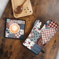 thumbnail image 5 of Pioneer Flower Floral Print Pattern Kitchen Oven Mitt and Pot Holder Sets 2 Pcs for Baking, Cooking and Grilling, Heat Resistant Up To 392 °F, 5 of 7