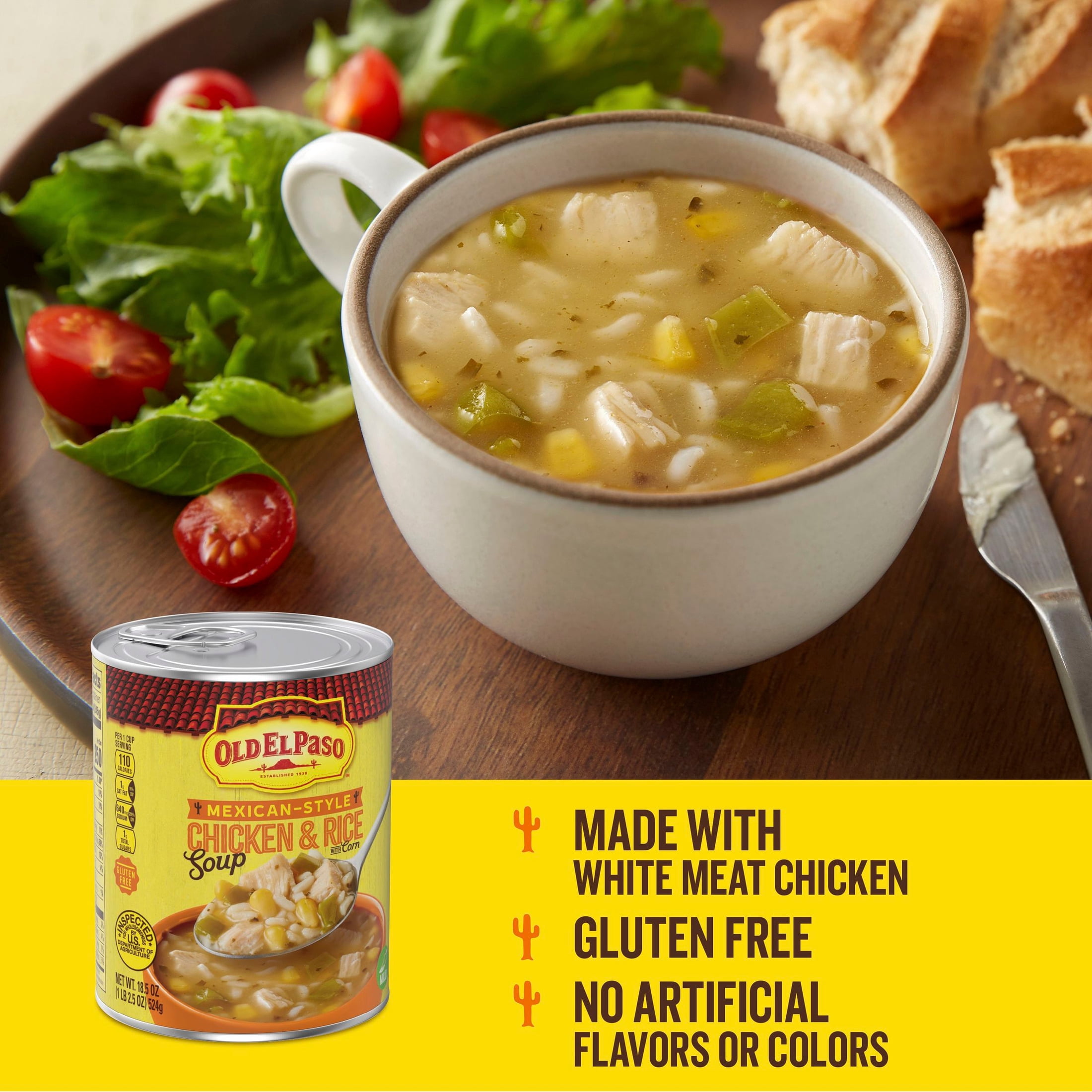Old El Paso Mexican-Style Chicken and Rice With Corn Soup, Canned Soup, 18.5 oz