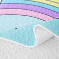 thumbnail image 5 of Manfei Rainbow Unicorn Twin Quilt Set, Cartoon Magic Animal Twin Coverlet Set, Blue, 2pcs, 1 Bedspread and 1 Pillowcase, 5 of 7