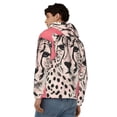 thumbnail image 4 of Wukai Pink Cheetah Art Print Men's Zip-Up Hoodie,Fleece Full-Zip Hoodie for Men, Hooded Sweatshirt-XX-Large, 4 of 5