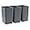 Grey, variant on Xyskin Grey Plastic Trash Can, Garbage Container Bin, Trash Wastebasket, 4.5 Gallon, 3 Pack