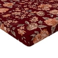 thumbnail image 4 of Ambesonne Peony Fitted Sheet, Autumn Flowers Leafy Branches, Queen Size, Raspberry Coral Grey Teal, 4 of 5