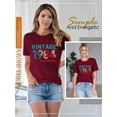 thumbnail image 5 of SLADYGLO Women Letters Print Crew Neck Short Sleeve T-Shirt, 5 of 7