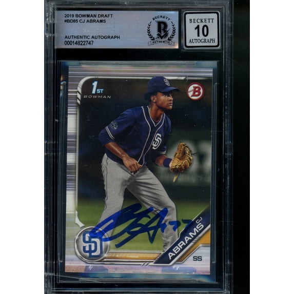 2019 Bowman Draft CJ Abrams #BD-85 Auto 10 BAS Auto 10