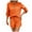 Orange_003, variant on Riforla Women's Vacation Fashion Casual Suit Solid Color Summer Shorts and Shirt Top Two Piece Sets Lapel Shirt Sexy Slim Suits Short sets Orange M