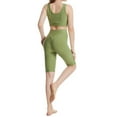 thumbnail image 5 of Gibobby Conjuntos de chándal Conjunto de tops y pantalones deportivos de color sólido para yoga ajustados súper elásticos para mujer(Verde, S), 5 of 5