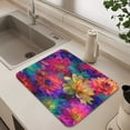 thumbnail image 6 of Dish Drying Mat Absorbent Dish Drainer Kitchen Counter 23.6x19.7inch Dish Drying Pad for Countertops Sinks Draining Racks Colorful and Bright Floral Pattern, 6 of 9