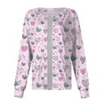 thumbnail image 3 of LHVUOA Valentine Day Trendy Jackets for Women Funny Love Heart Printed Working Jacket Scrub Tops Working Uniforms with Pockets, 3 of 4
