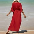 thumbnail image 4 of Bathing Suit Cover Ups for Women Sexy Women's Beach Smock Drawstring Vacation Robe Bikini Sun Protection Shirt Beach Coat Pool Cover Ups for Women on Clearance, 4 of 8