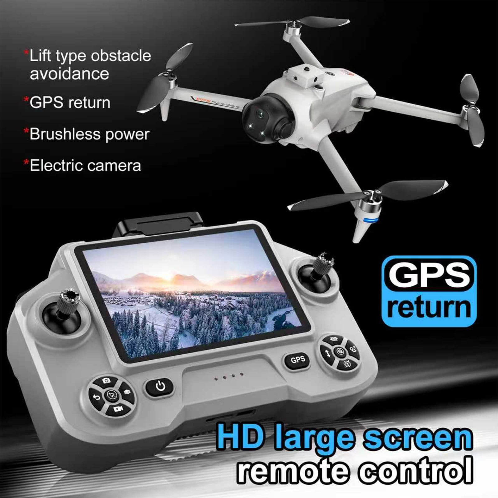 Drone with Camera for Beginners, GPS Quadcopter with 5.9” Screen Remote Control, 20 Min Flight & Long Range, Adjustable Camera & Auto Return