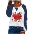 thumbnail image 2 of FcBaudy Hauts pour Femmes, Blouses et Chemises à Manches Longues et Col Rond, Chemises pour Femmes Mode Féminine Col Rond Confortable T-shirt Imprimé Ample Manches Longues Blouse Décontractée Hauts en Dentelle Blouse pour Femmes, 2 of 5