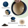 thumbnail image 4 of Maceta Ceramic Planters EPFamily de 15 cm con platillo, color azul, 4 of 6