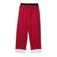thumbnail image 6 of renvena Men's Christmas Santa Claus Costume Red Velvet Pajama Lounge Long Pants, 6 of 7