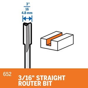 Dremel 652 3/16 inch Straight Router Rotary Tool Bit for Wood and Soft Materials