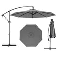thumbnail image 1 of Gymax 10 FT Patio Offset Umbrella w/ X-shaped Base Infinite Tile & 360° Rotation Grey, 1 of 10