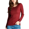 thumbnail image 6 of KOGMO Womens Longsleeve Plain Basic Crew Neck Cotton Thermal T Shirt Top (S-3X), 6 of 7
