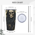 thumbnail image 4 of Grim Reaper Skeleton Skull Art Stainless Steel Tumbler with Lid and Straw 20oz Vacuum Insulated Travel Mug for Hot & Cold Drinks Coffee Wine Water Cup, 4 of 7