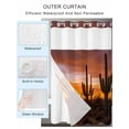 thumbnail image 4 of No Hook Shower Curtain with Snap-in Liner, Western Cactus Sunset Waterproof Fabric Bathroom Curtains, Modern Abstract Art Retro Bath Curtains & Mesh Top Window Stand Up Stall 36"x72", 4 of 9