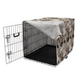 thumbnail image 3 of Floral Dog Crate Cover, Vintage Plant Arrangement with Soft Colors Faded Foliage Leaves Natural Vegetation, Easy to Use Pet Kennel Cover for Medium Large Dogs, 35" x 23" x 27", Tan Black, by Ambesonne, 3 of 6