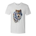 thumbnail image 2 of Wild Bobby, Wolf Oil Painting Animal Lover Mens Premium Tri Blend T-Shirt, Heather White, X-Large, 2 of 3