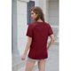 thumbnail image 4 of Camisetas de Corta con Encaje para Mujer, Estilo Ejecutivo, Color Rojo Vino, Talla L, 4 of 9