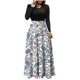 thumbnail image 1 of Vestido largo de manga larga con cuello redondo y estampado floral para mujer Pompotops  hdfakjf4046, 1 of 5
