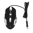 thumbnail image 1 of Ratón para juegos con cable con retroiluminación RGB 4 DPI ajustables hasta 3600 Ratones ópticos USB ergonómicos para computadora con 6 botones Ratón audible negro, 1 of 14