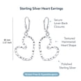 thumbnail image 4 of LeCalla 925 Sterling Silver Dangle Earrings for Women | Hammered Silver Open Heart Earring, 4 of 6