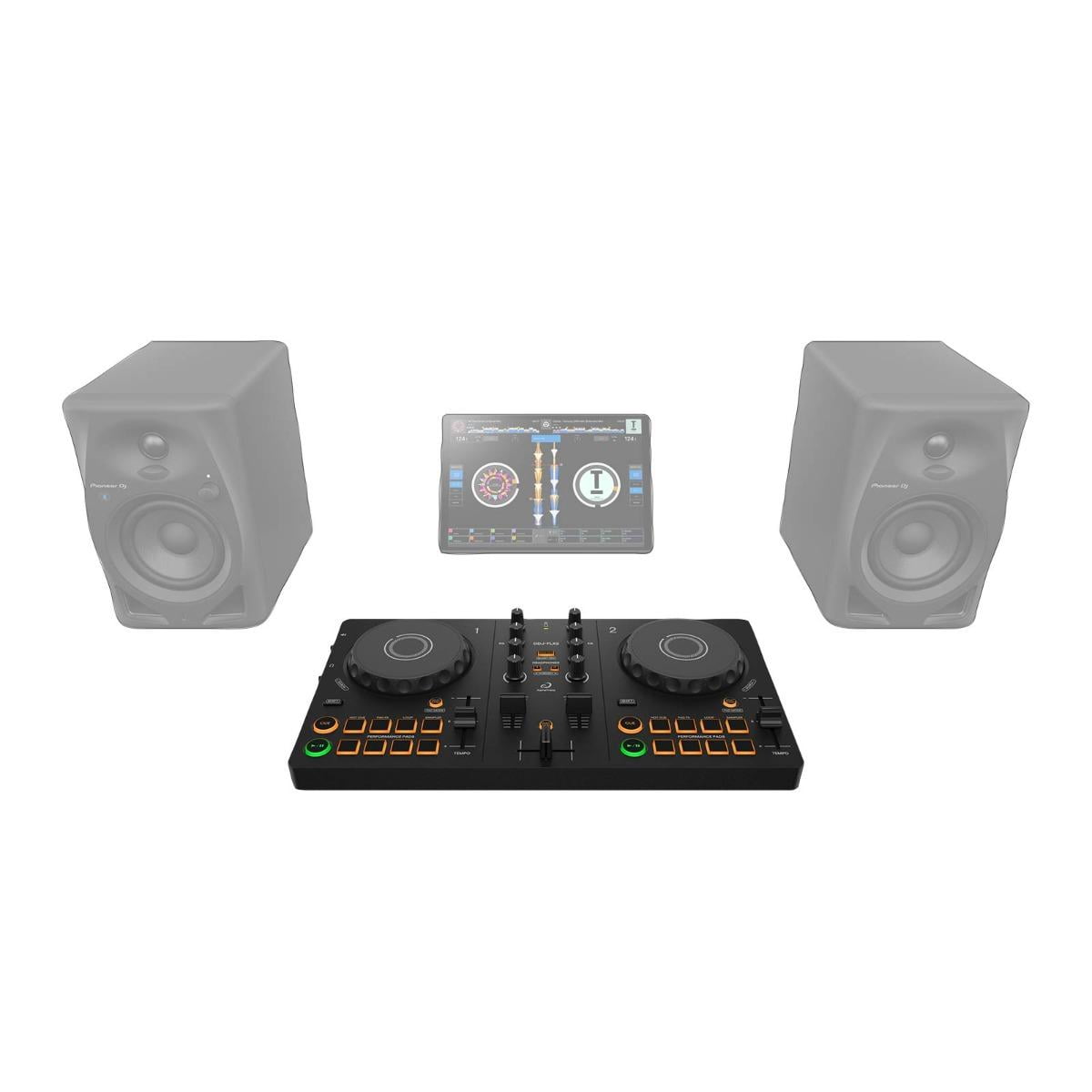 AlphaTheta DDJ-FLX2 Compact 2-Channel DJ Controller with Case Package