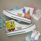 thumbnail image 4 of 2025 Otoño Nuevo Bob Esponja Pantalones Cuadrados Zapatos de Pato Mandarín Nicho de Modificación Explosiva Zapatos de Lona Altos Originales Zapatillas de Deporte de Pareja de Estudiantes, 4 of 5
