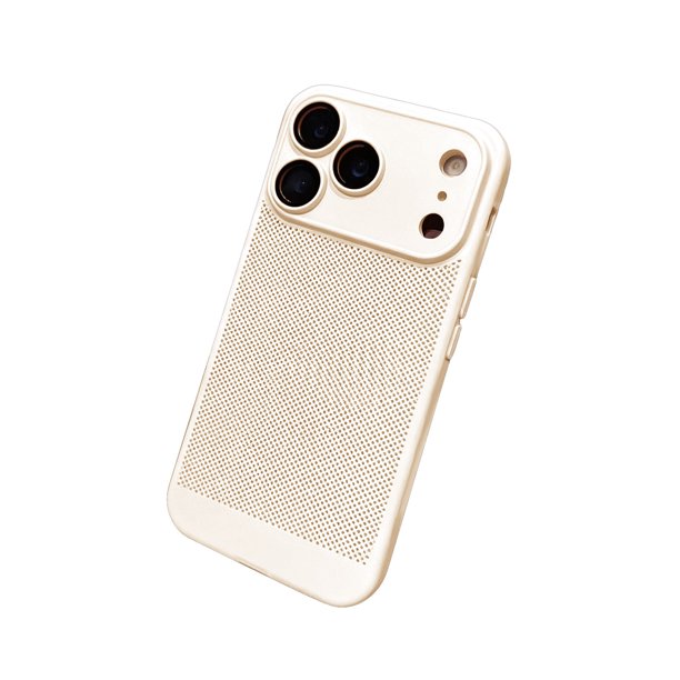 Funda disipadora de calor para iPhone 17 Pro Max, trasera rígida delgada, transpirable, con orificios celulares y lente.