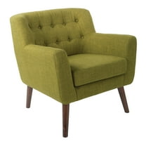 OSP Home Furnishings Mill Lane Chair in Green Fabric with Coffee Legs