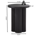 thumbnail image 3 of Wirrytor Farmhouse Round End Table, Wooden Fluted Couch Side Table with Octagonal Base for Living Room, Small Bedside Table Accent Cabinet, Bedroom, Black, 3 of 9