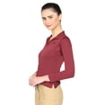 thumbnail image 2 of TuffRider Ladies Taylor Long Sleeve Polo - Wine - 2X, 2 of 4