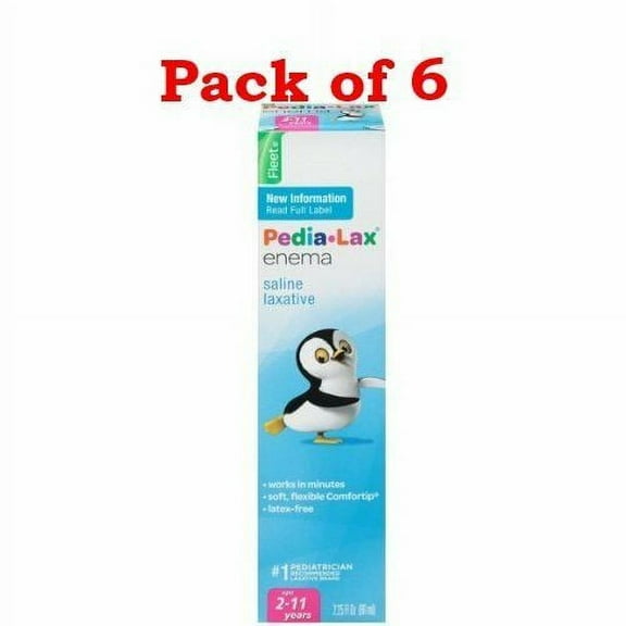 Fleet Pedia-Lax Enema Saline Laxative - 2.25 Oz, 6-Pack