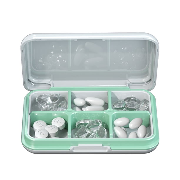 Bewildely Pastillero Caja a prueba de polvo Organizador de almacenamiento Titular Contenedor de protección Almacenamiento y organización del hogar Blanco 6 Rejillas Bewildely HA062900-07