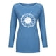 thumbnail image 4 of Puntoco Blusa de camiseta irregular de manga larga con estampado de girasol suelto a la moda para mujer Puntoco Puntoco-7460, 4 of 5